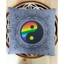 Zirbenkissen  „YIN & YANG“ mit den sieben Chakra-Farben